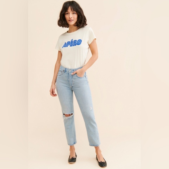 Agolde Riley High Rise Straight Crop - Picture 2 of 16